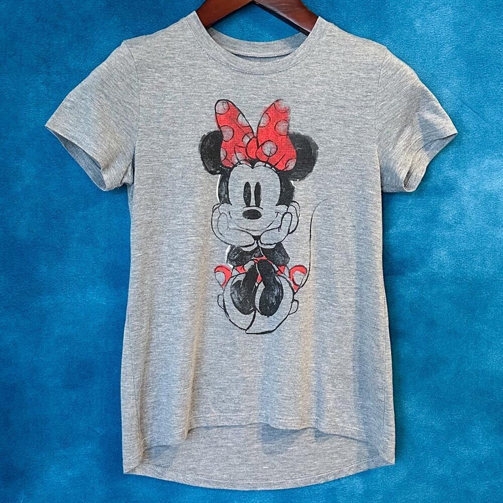 Disney Minnie Mouse Gray Tee Shirt, XS